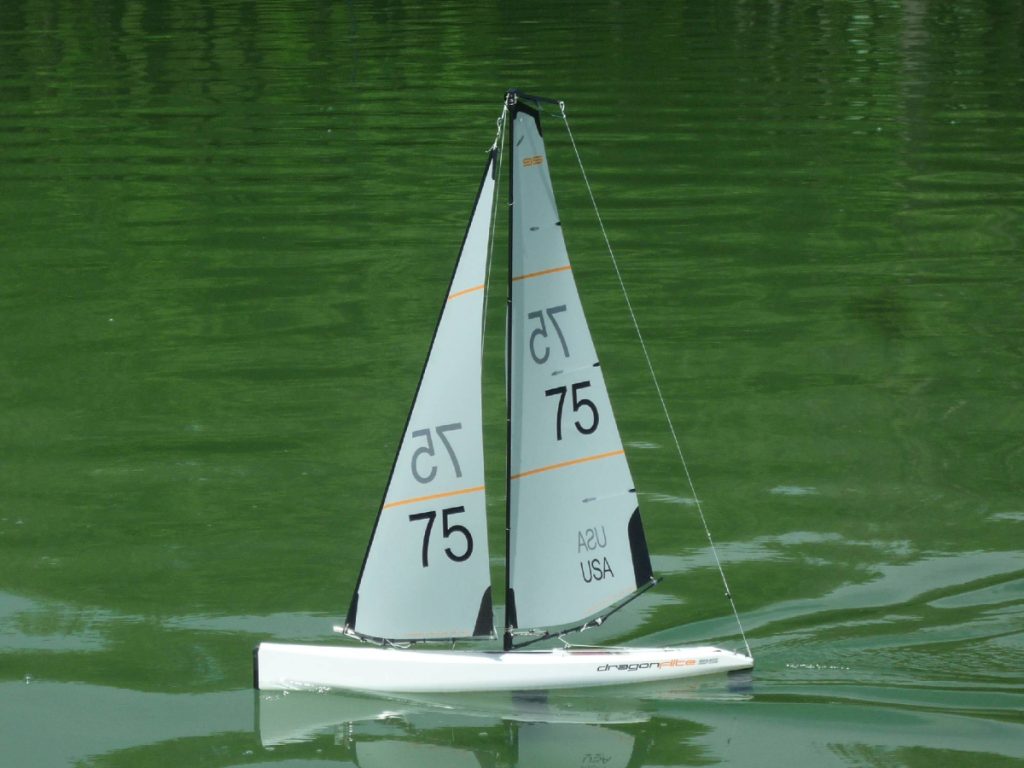 Club members boats. The DF95 (Dragon Flight 95) model sailing boat is not the same as the 1929 Dragon Olympic class sailboat